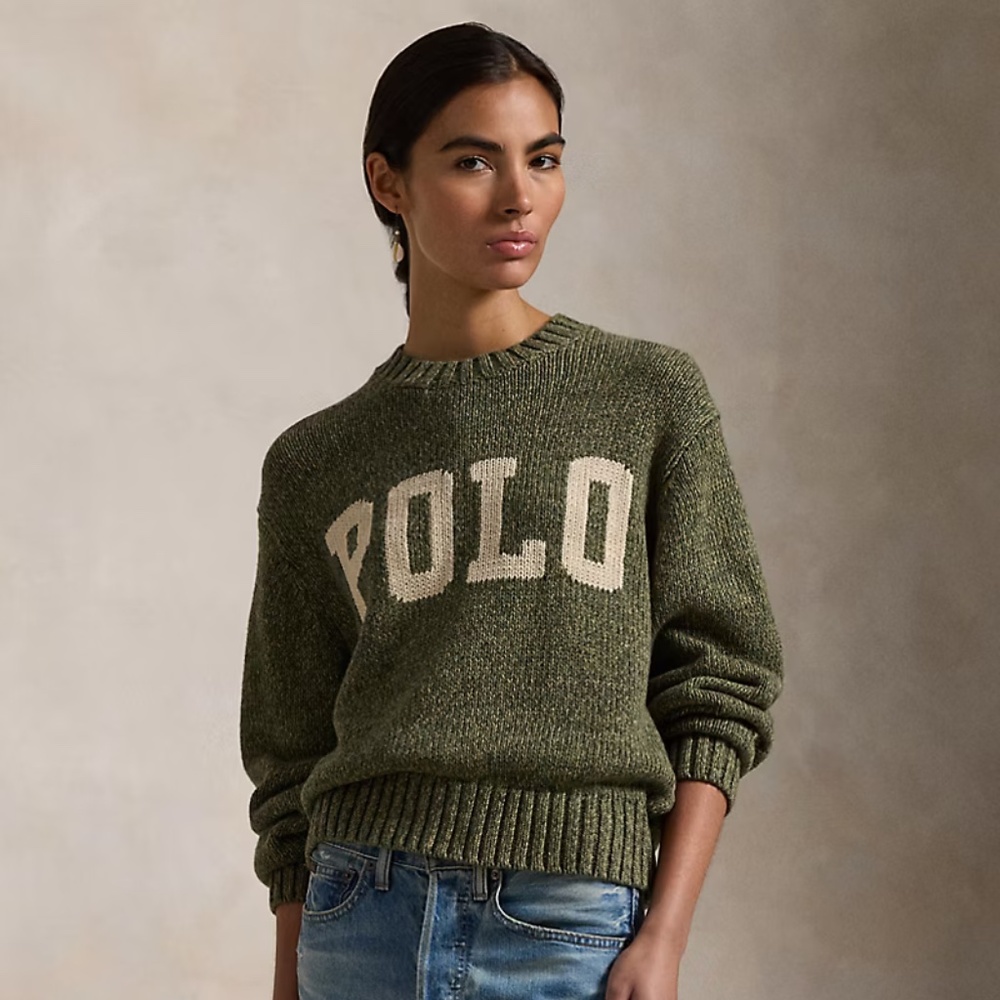 Polo Ralph Lauren FIELD SAGE COTTON LONG SLEEVE PULLOVER, size Medium